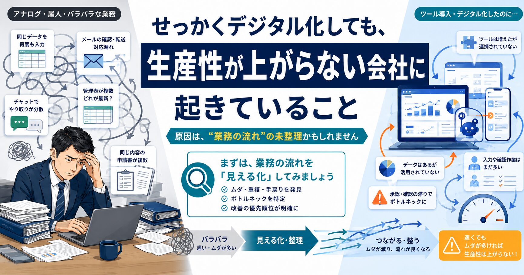 せっかくデジタル化を進めても、生産性が上がらない会社に起きていること